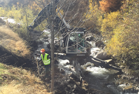 Travaux d'accès difficiles pelle araignée