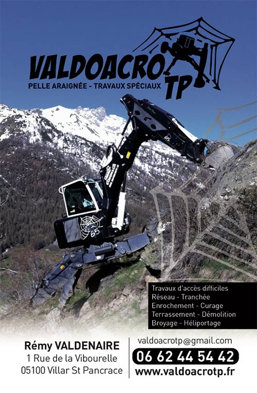 valdoacrotp, travaux extreme, pelle araignée