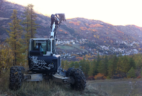 Travaux sur les pistes de ski