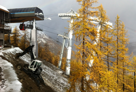 Travaux sur les pistes de ski