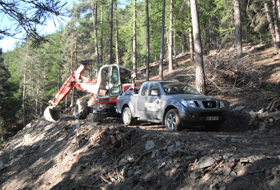 Travaux avec la pelle araignée